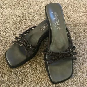 EUC Aquatalia by Marvin K Sandals Slides w/Weatherproof Leather Soles, Size 8